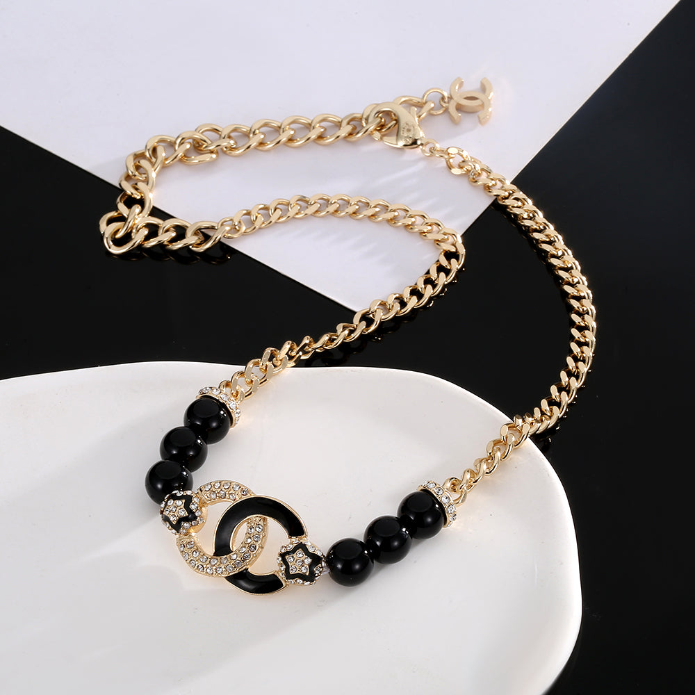 Chanel Black Pearls Diamond Necklace