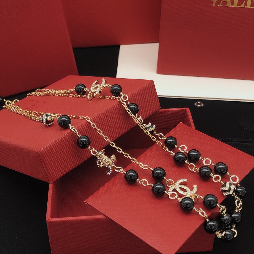 Chanel Black Pearl Necklace