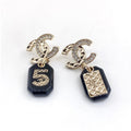 Chanel No.5 Perfume Bottle Earrings - 18K Yellow Gold