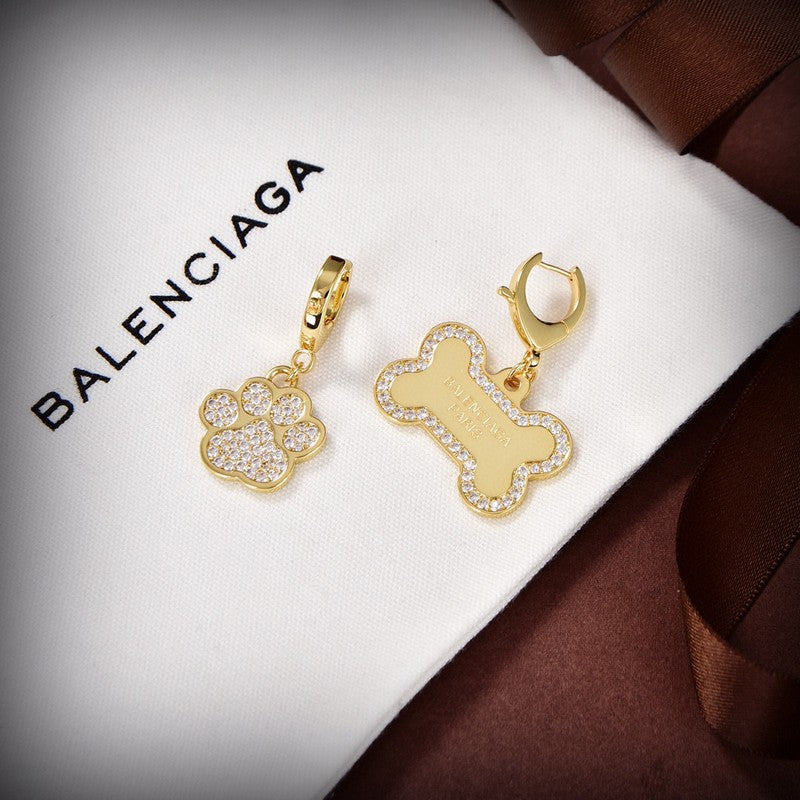Balenciaga Diamond Earrings - 18K Yellow Gold
