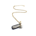 Chanel Black Plate Chain Necklace