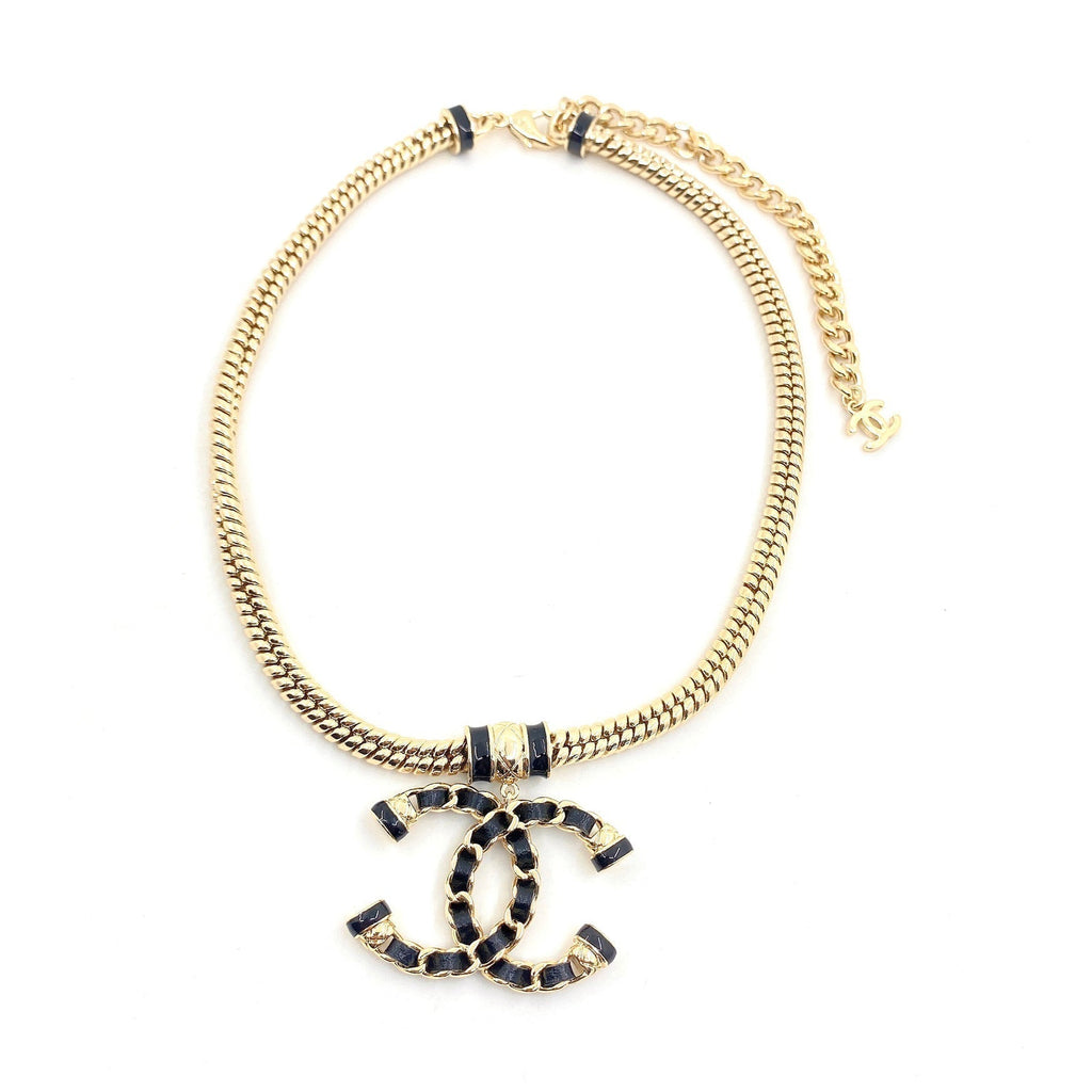 Chanel Leather Chain Necklace