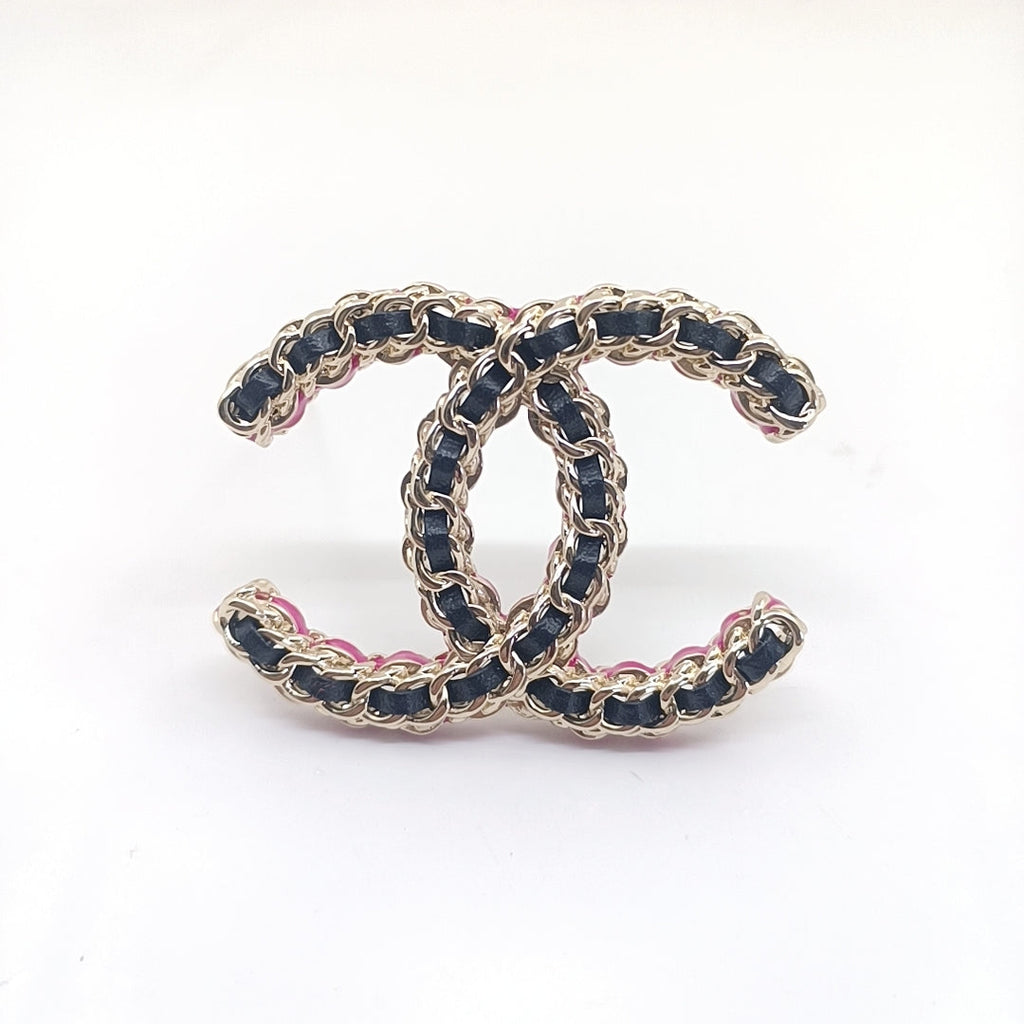 Chanel Leather Pink Brooch