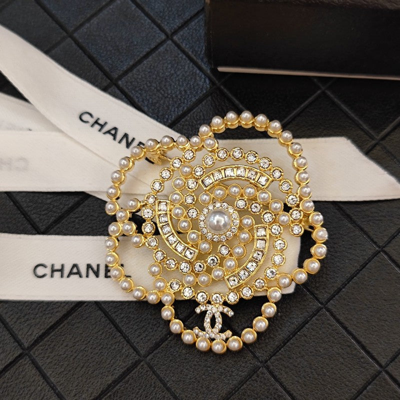 Chanel Camellia Pearl Brooch
