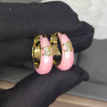 Celine Pink Earrings - 18K Yellow Gold