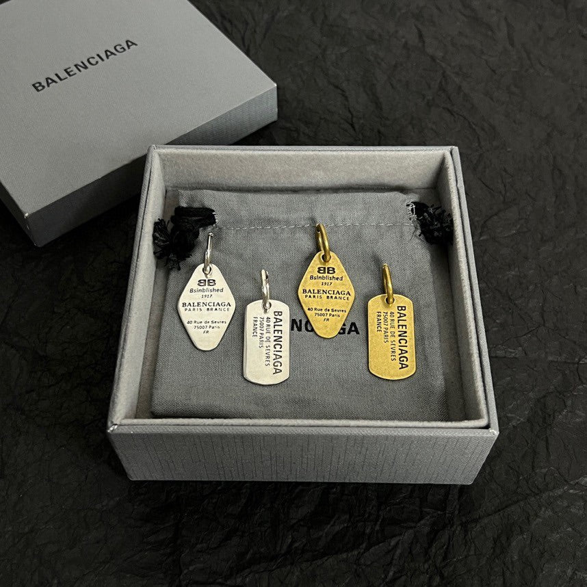 Balenciaga Plate Earrings - 18K Gold