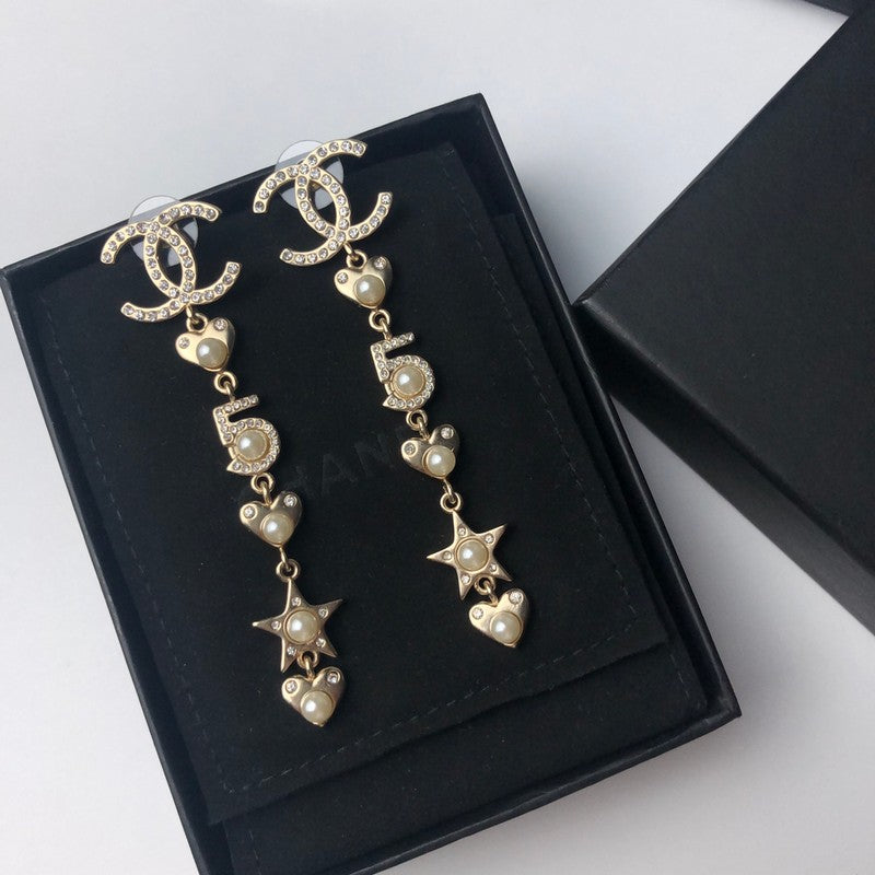 Chanel No.5 Long Earrings - 18K Yellow Gold