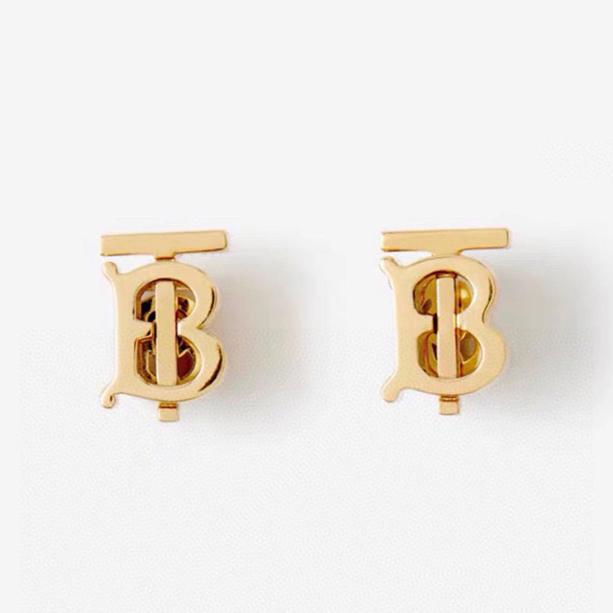 Balenciaga Logo Earrings - 18K Yellow Gold