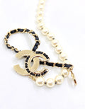 Chanel Leather Pearl Necklace