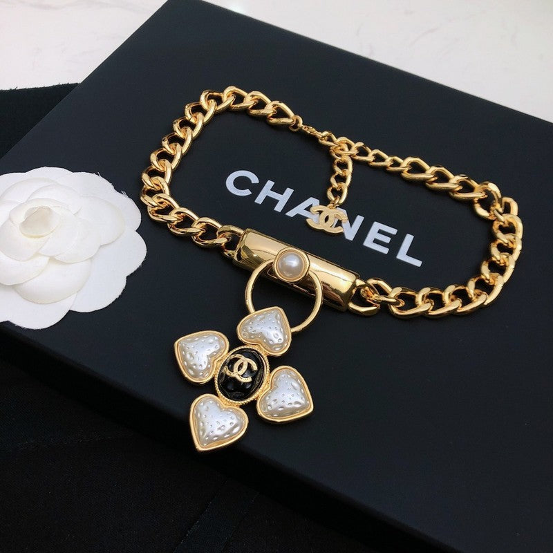 Chanel Pearl Choker Chain Necklace