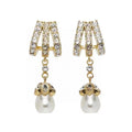 Celine Triomphe Vintage Pearl Earrings - 18K Yellow Gold