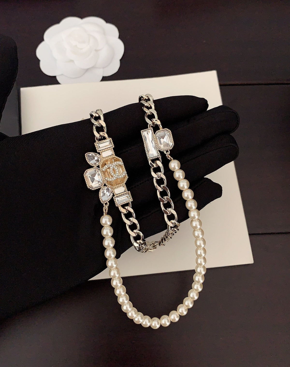 Chanel Pearls Crystal Necklace