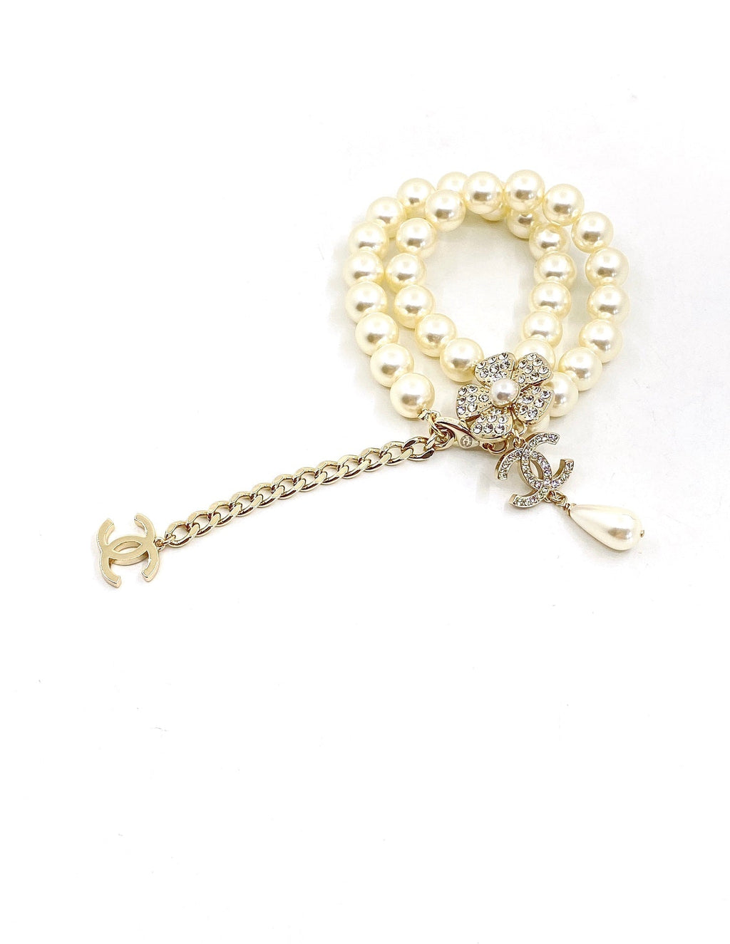 Chanel Pearls Chain Choker Necklace