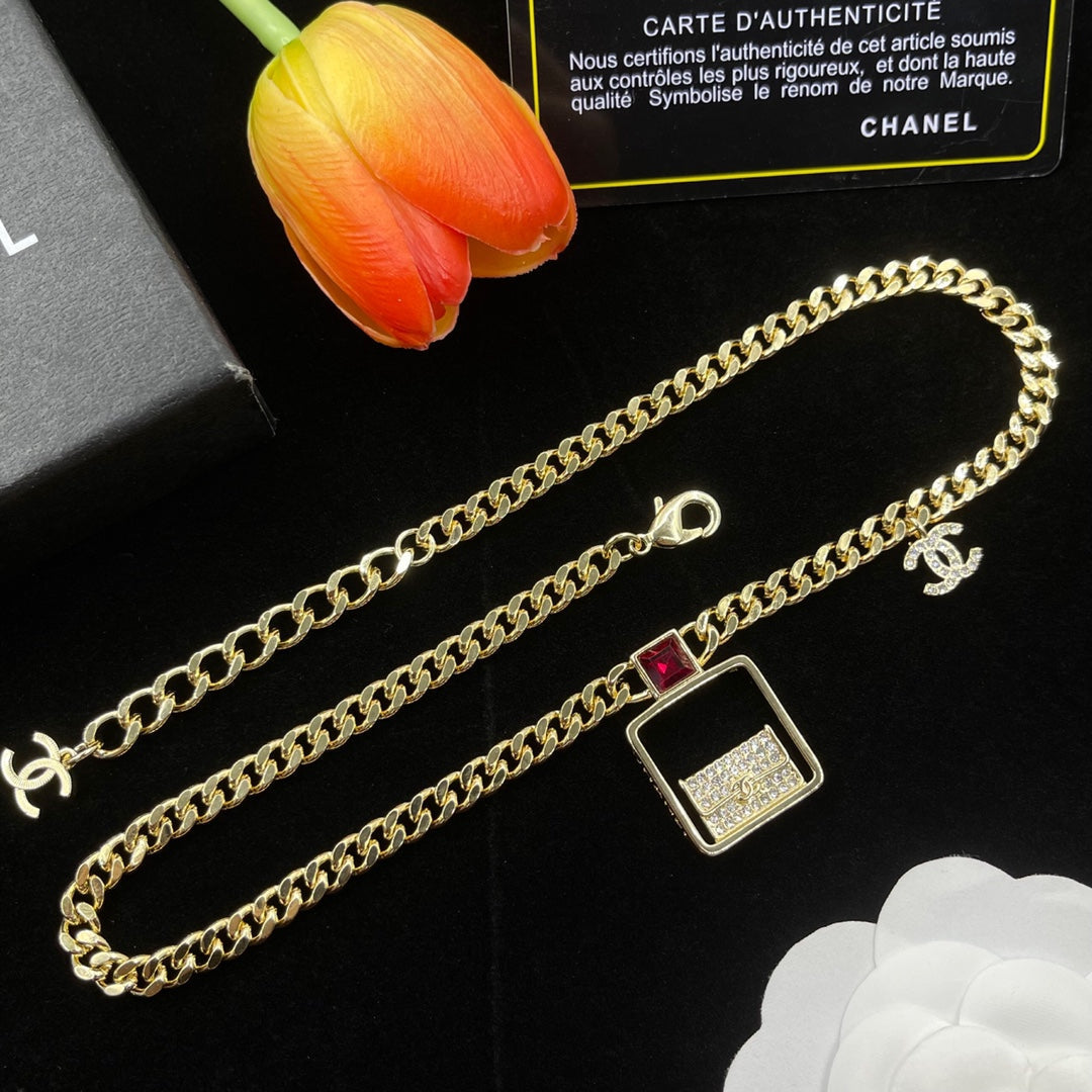 Chanel Bag Pendant Chain Necklace