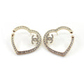 Chanel Diamond Heart Earrings - 18K Yellow Gold