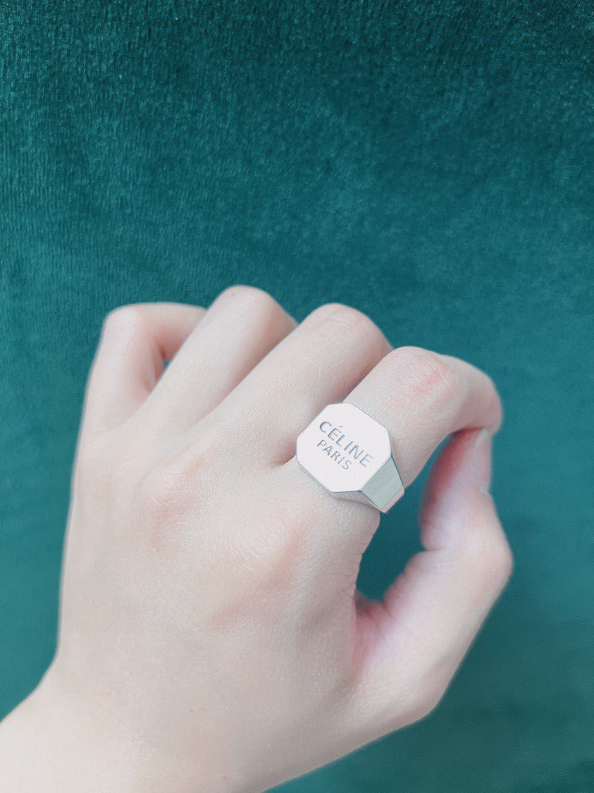 Celine Triomphe Vintage Ring - 18K White Gold