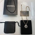 Chanel Black & White Diamond Gold Necklace