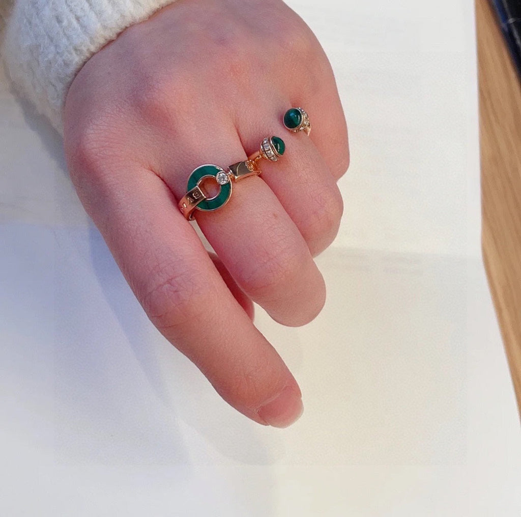 Bvlgari Malachite Ring - 18K Rose Gold
