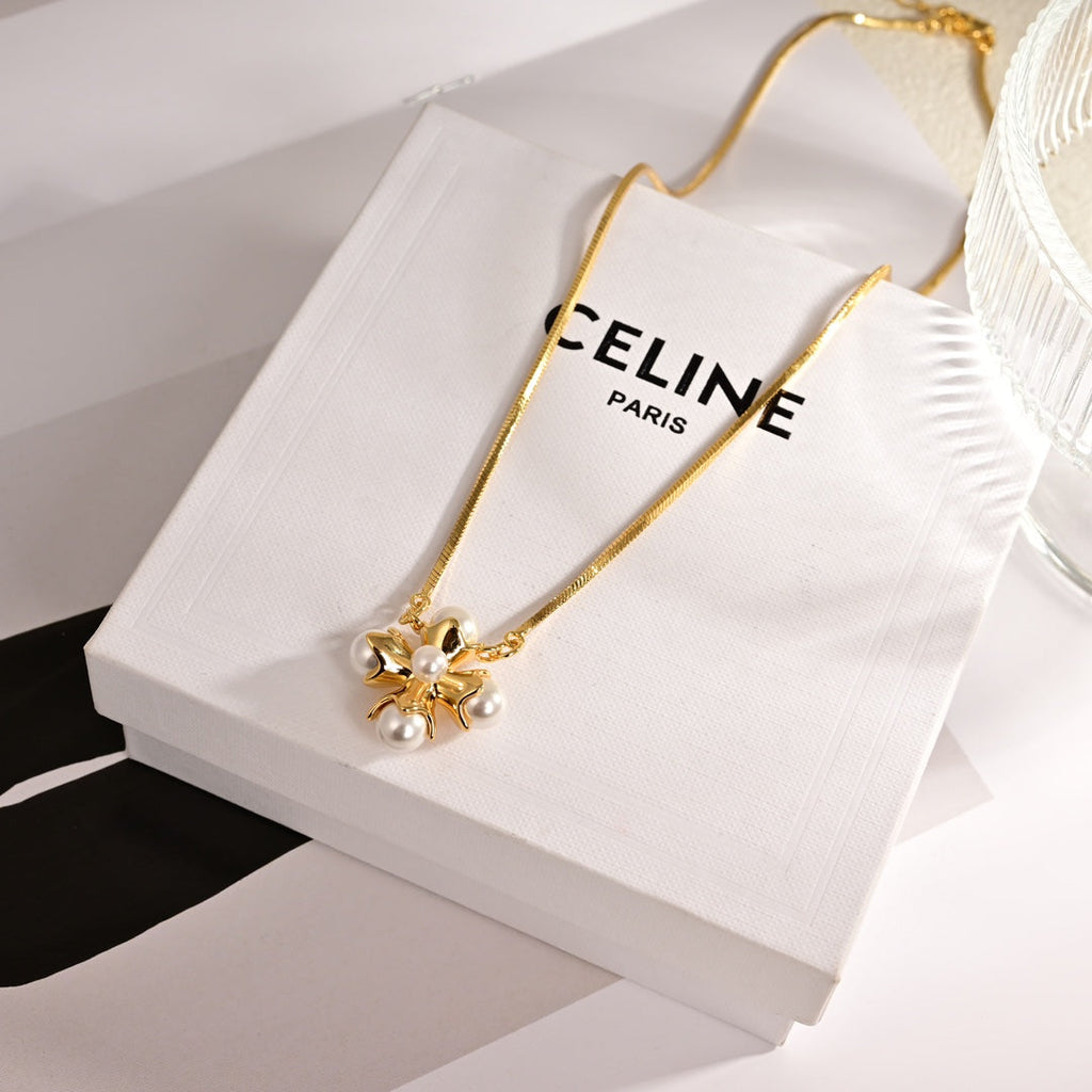 Celine Triomphe Celine Pearl Necklace