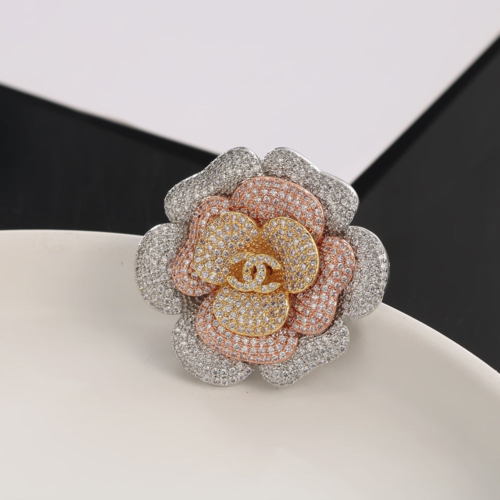 Chanel Camellia Pink Diamond Brooch