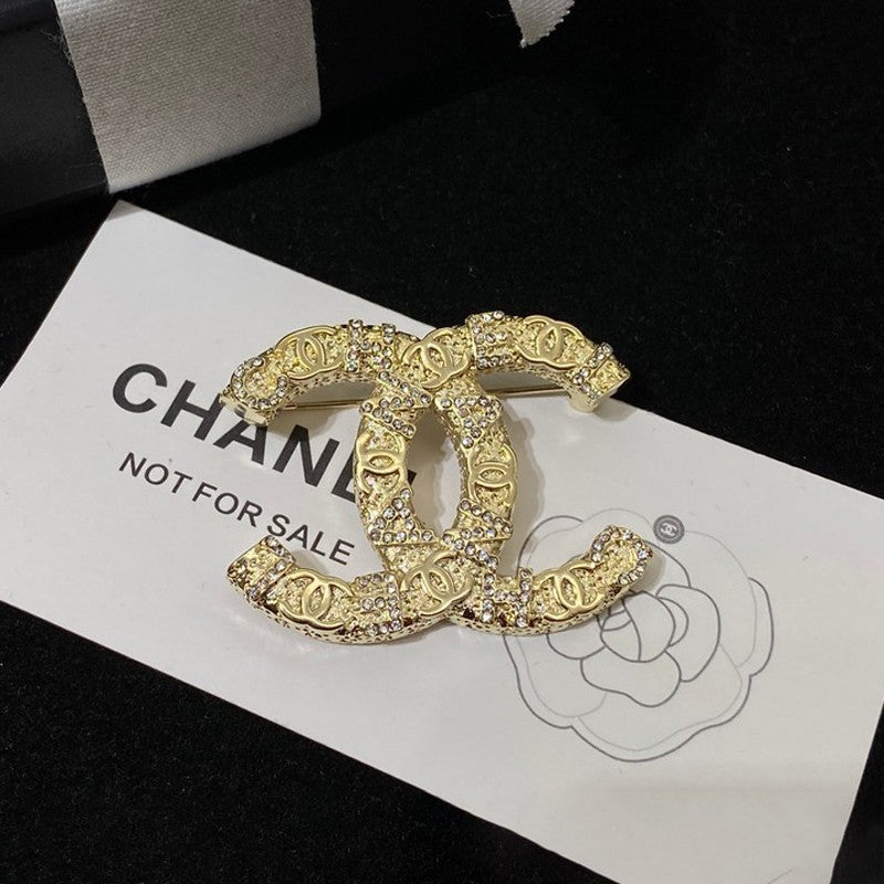 Chanel Diamond Gold Brooch