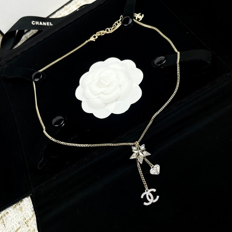 Chanel Heart & Star Crystal Necklace