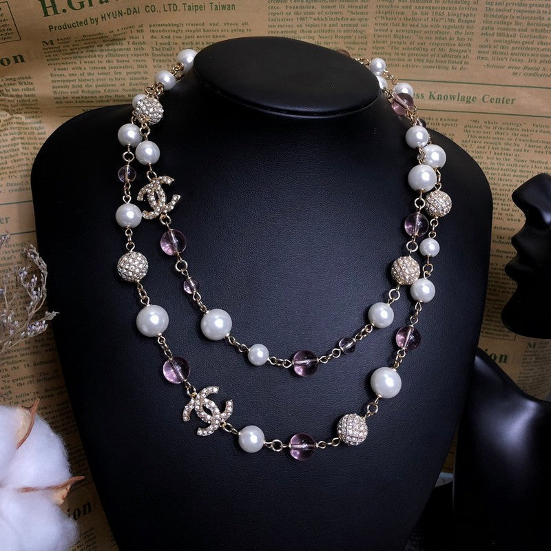 Chanel Black Pearl Diamond Necklace