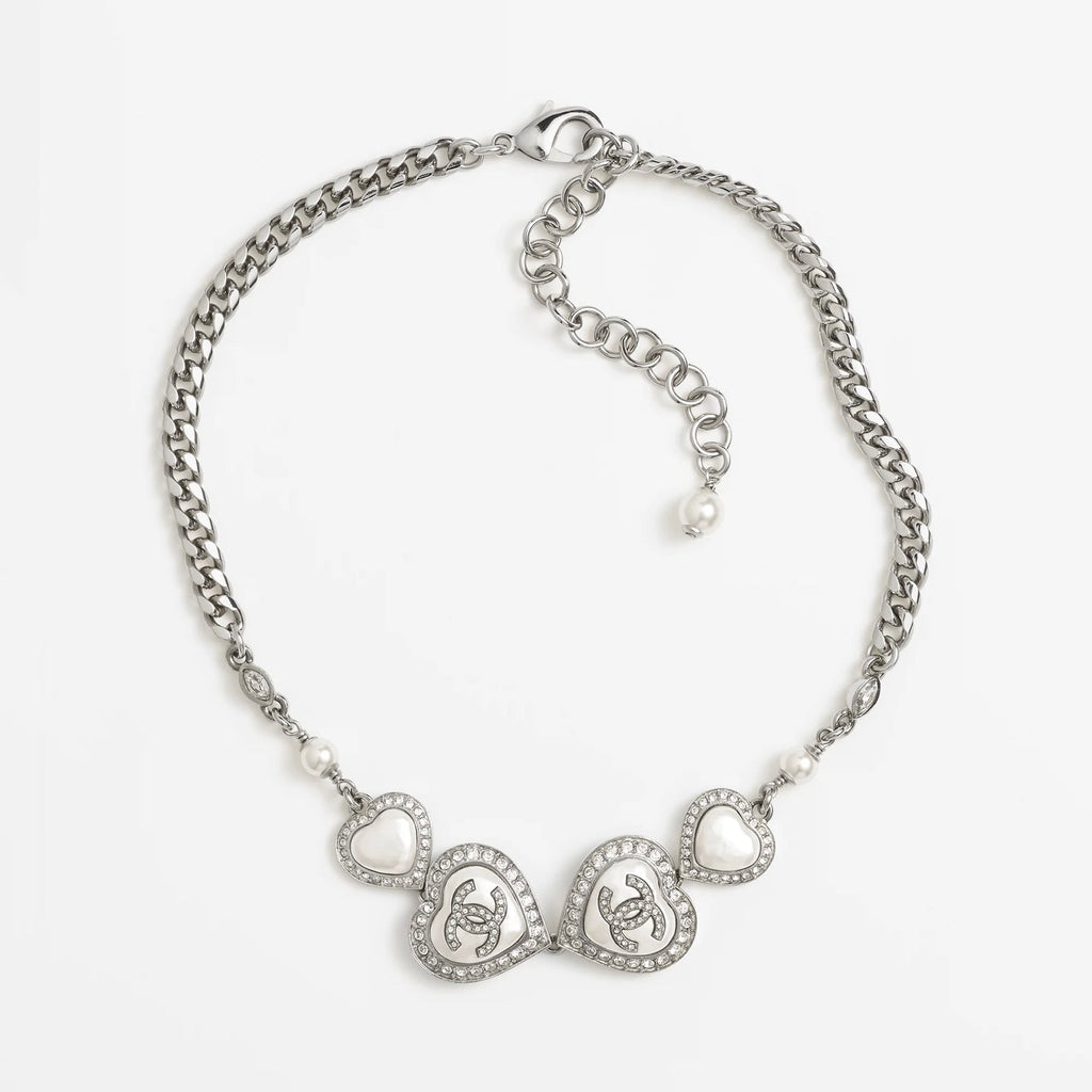 Chanel Heart Crystal Necklace