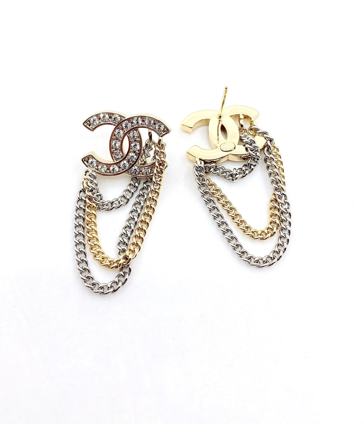 Chanel Chain Pendant Earrings - 18K Yellow Gold