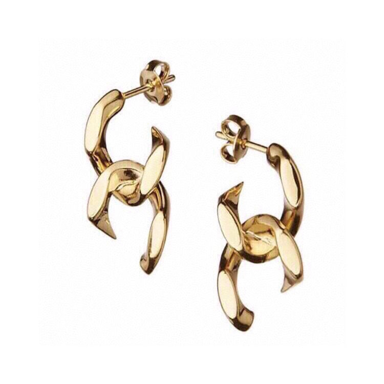 Celine Triomphe Earrings - 18K Yellow Gold