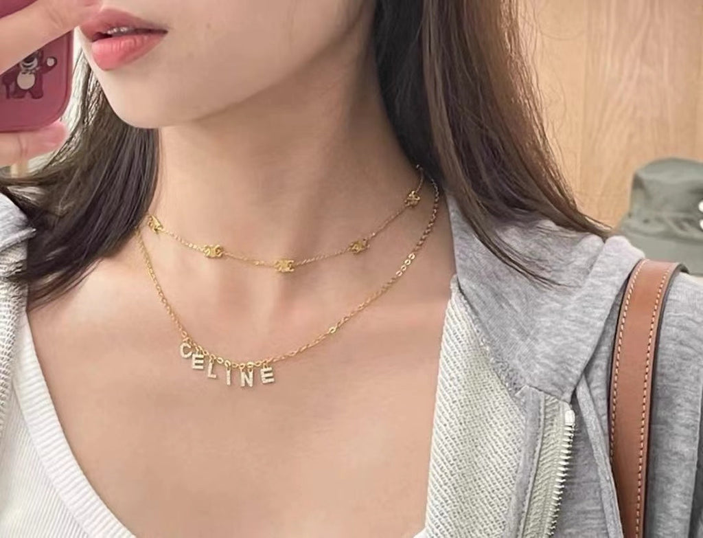 Celine Triomphe Paris Strass Crystal Necklace