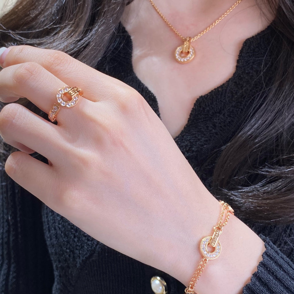 Bvlgari Moissanite Ring - 18K Rose Gold
