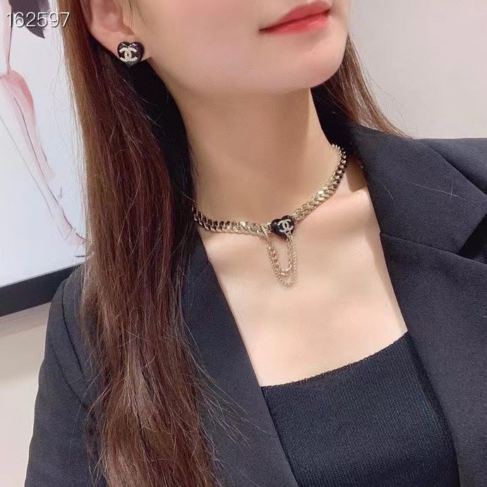 Chanel Black Choker Necklace