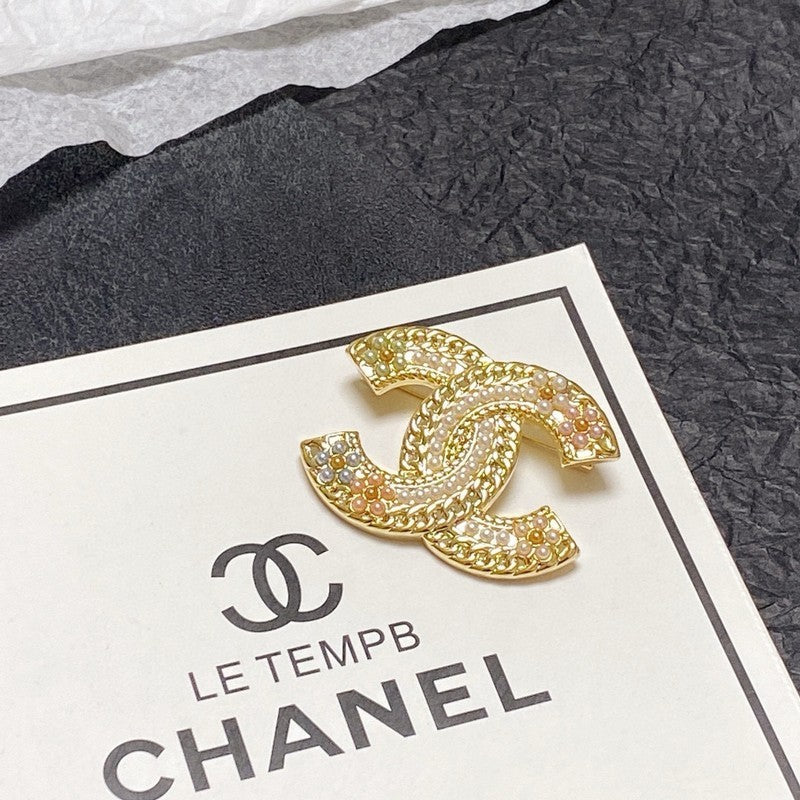 Chanel Pearl Gold Brooch
