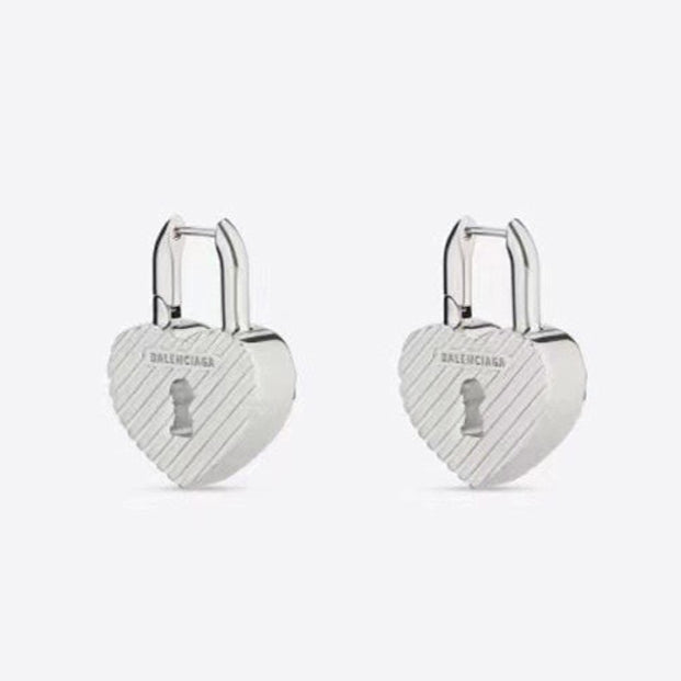 Balenciaga Hear Lock Earrings - 18K Gold