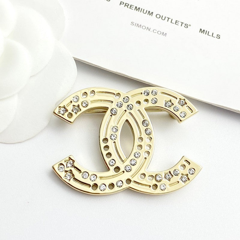 Chanel 24A Diamond Gold Brooch