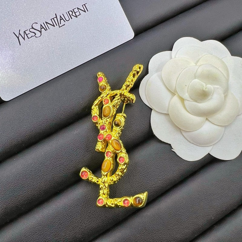YSL Crystal Brooch