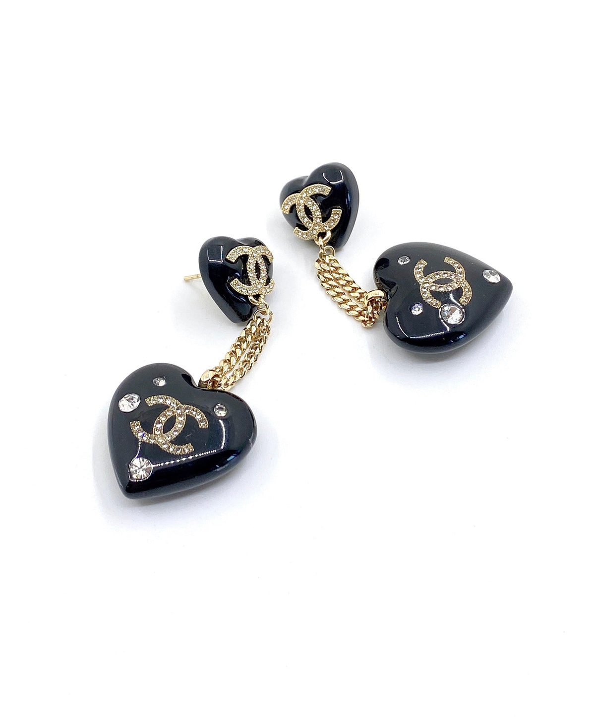 Chanel Heart Pendant Earrings - 18K Yellow Gold