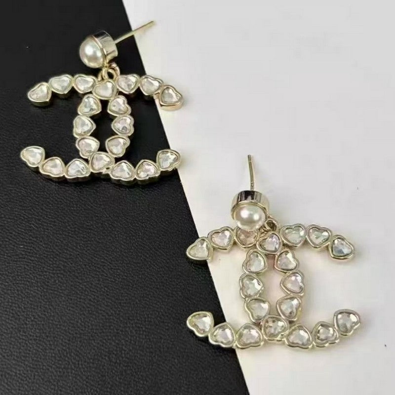 Chanel Pearl & Crystal Earrings - 18K Yellow Gold