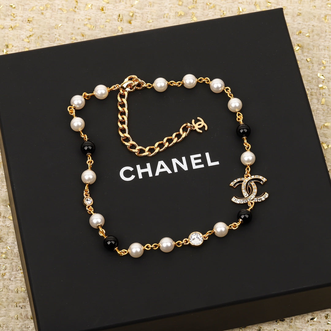 Chanel Black Pearl Necklace