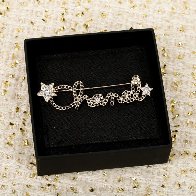 Chanel Leather Gold Brooch