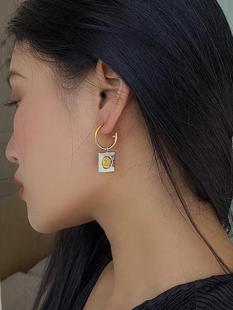 Celine Triomphe Hoops Earrings - 18K Yellow Gold