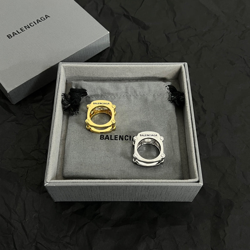 Balenciaga Crystal Ring - 18K Yellow Gold