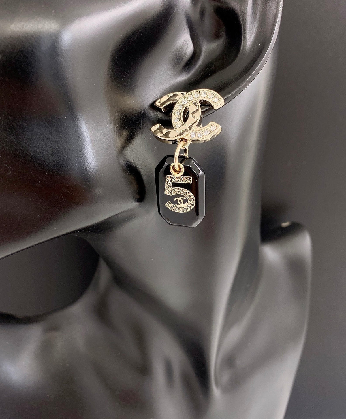 Chanel No.5 Perfume Bottle Earrings - 18K Yellow Gold