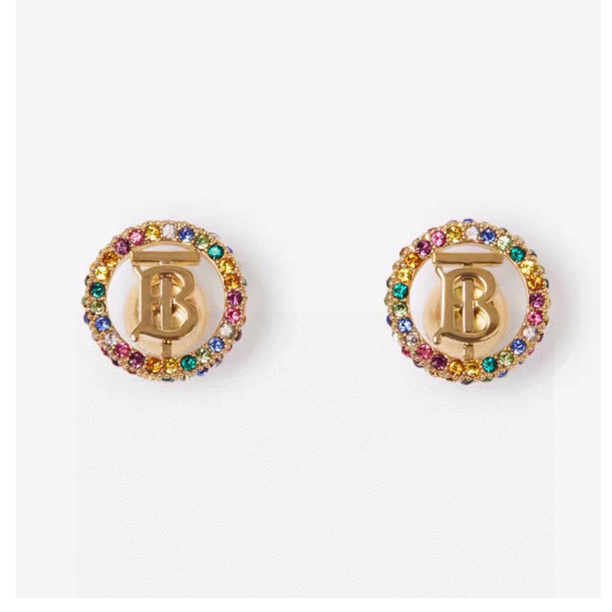 Balenciaga Color Crystal Earrings - 18K Yellow Gold