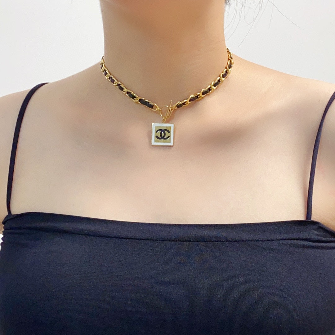 Chanel Leather Choker Necklace