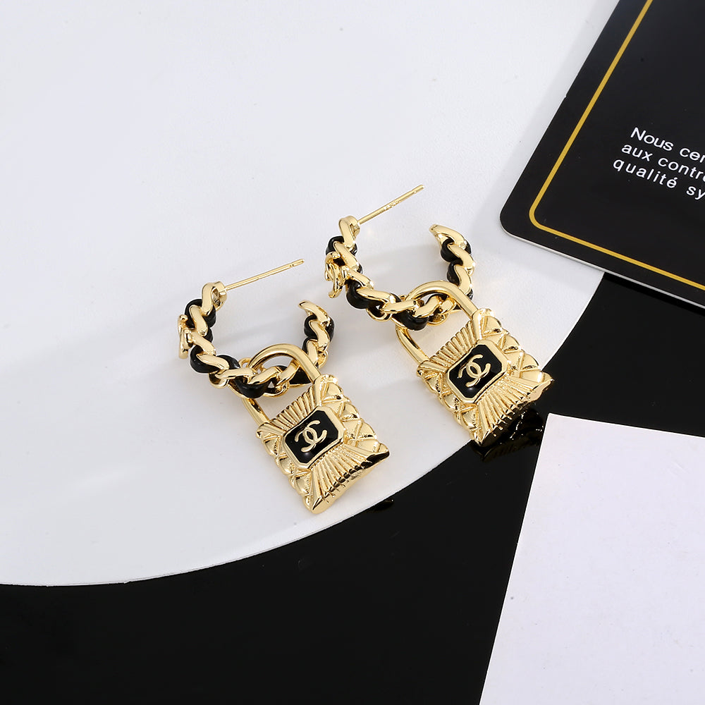 Chanel Lock Earrings - 18K Yellow Gold