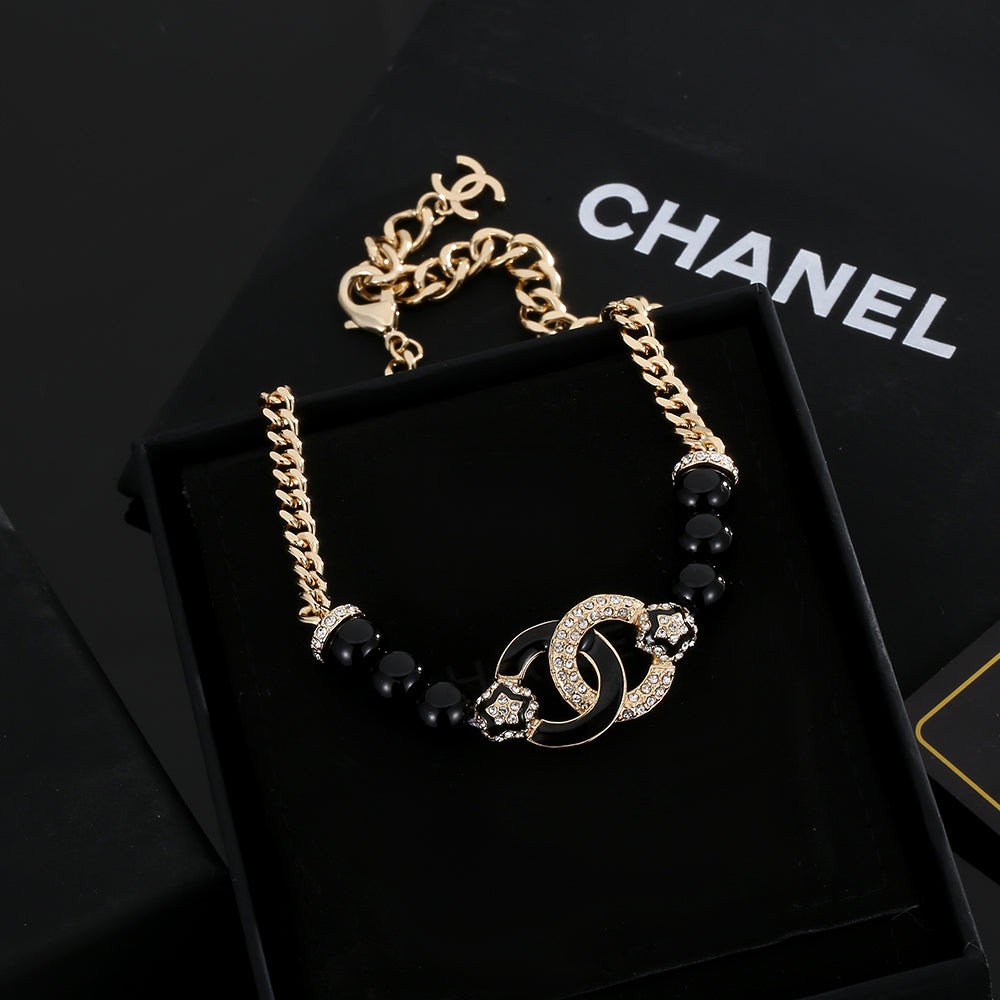 Chanel Black Pearls Diamond Necklace