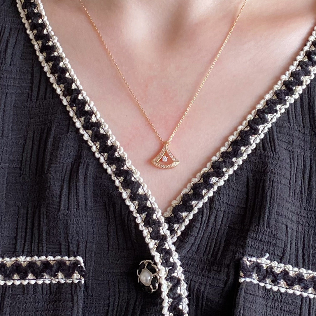 Bvlgari Dream Pave Diamond Openwork Necklace - 18K Gold