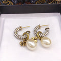 Dior March Grass Pearl Crystal Earrings